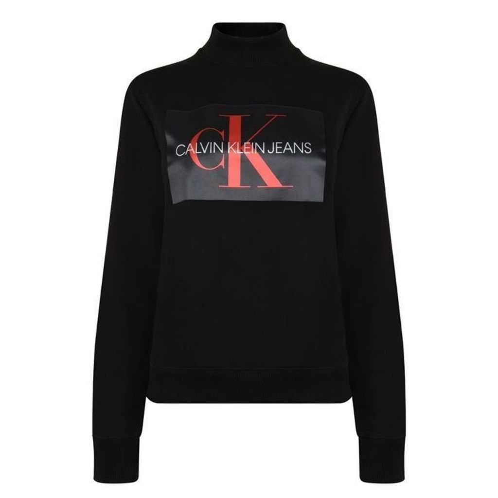 Calvin Klein Jeans Mock Neck Logo Sweatshirt