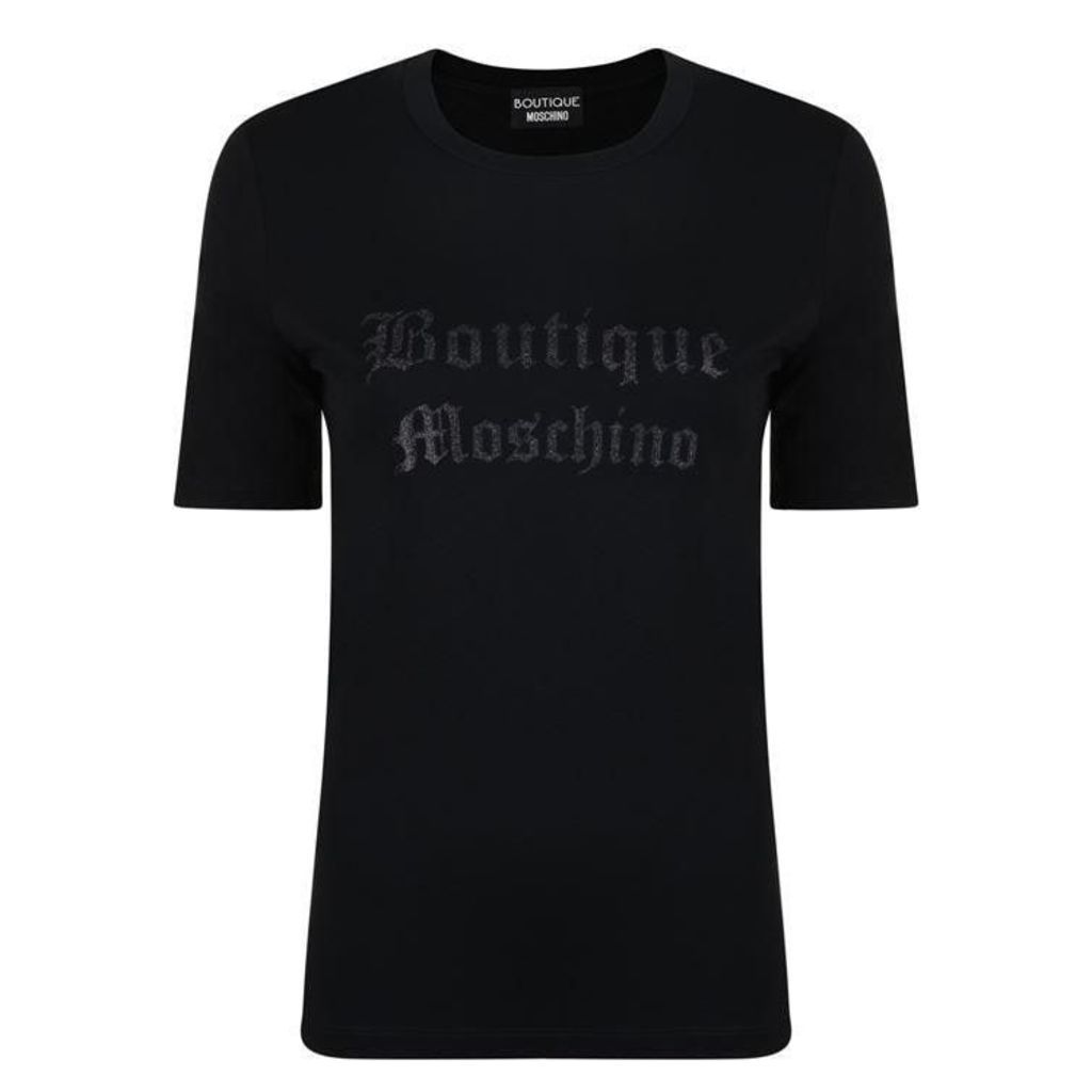 Moschino Glitter Logo T Shirt