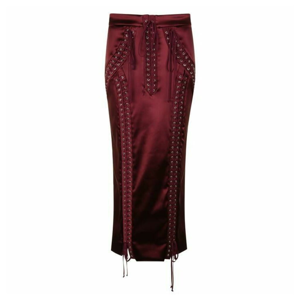 Dolce and Gabbana Satin Midi Pencil Skirt