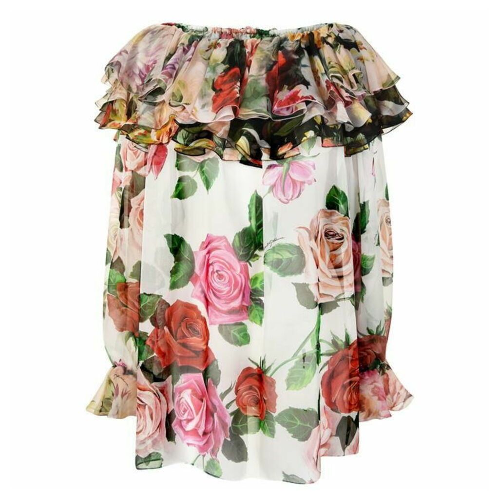 Dolce and Gabbana Floral Silk Blouse