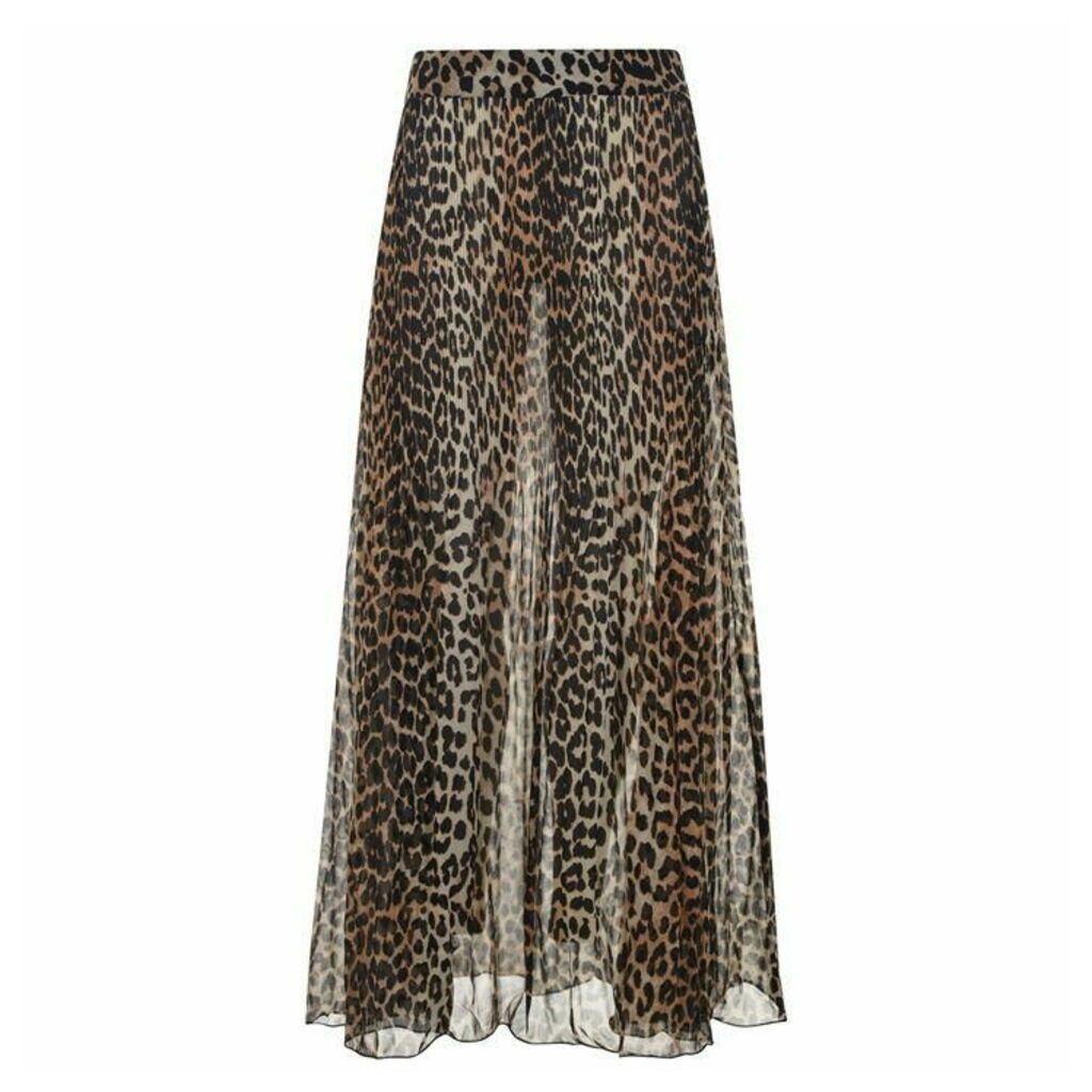 Ganni Leopard Print Maxi Skirt