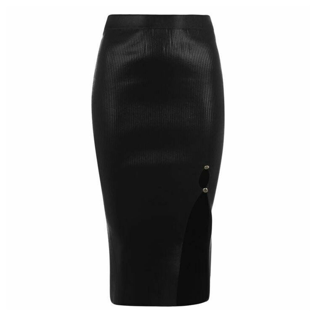 Versace Jeans Couture Laminated Ribbed Skirt