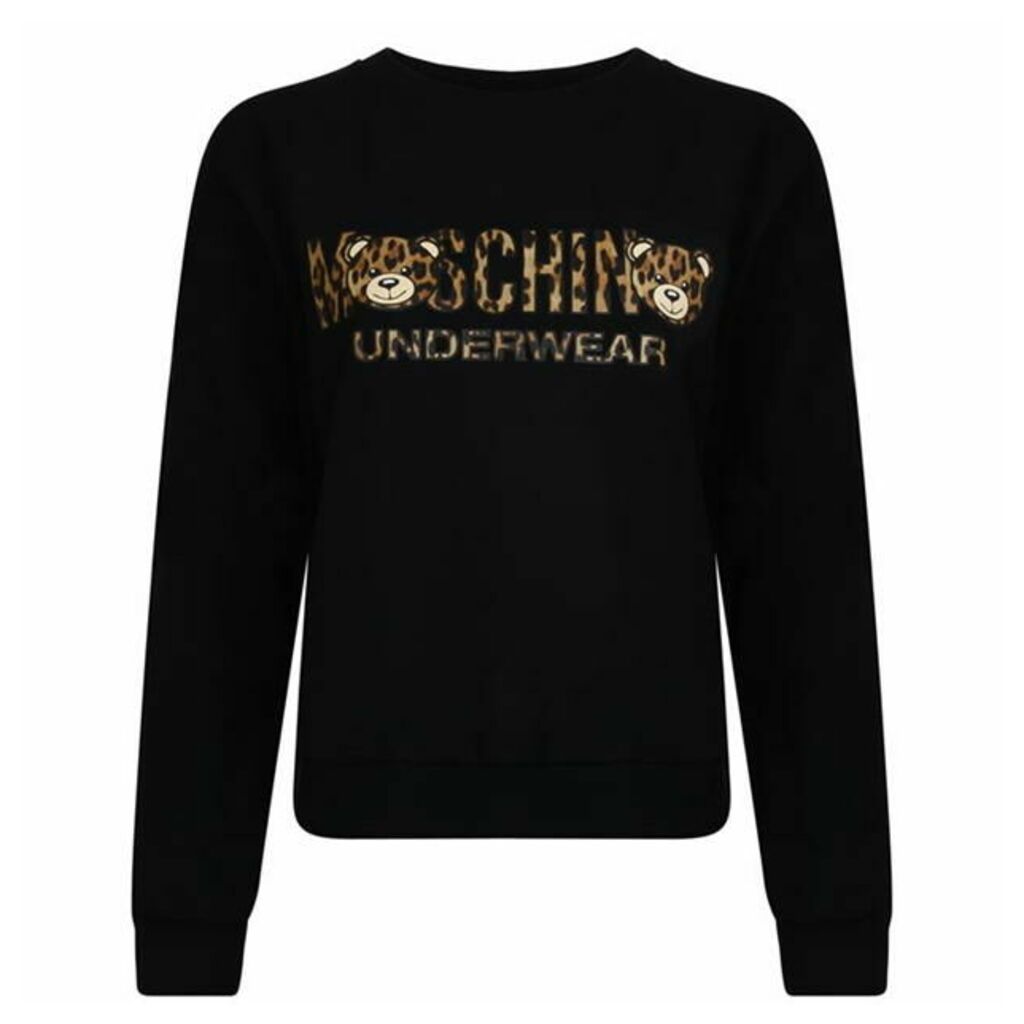 Moschino Leopard Print Logo Sweatshirt