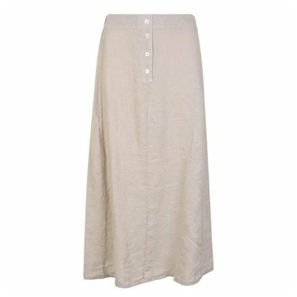 Velvet Button Midi Skirt