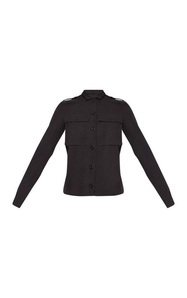 Tall Black Cargo Pocket Detail  Shirt, Black