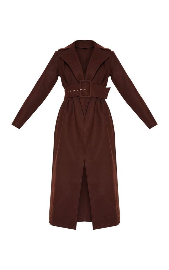 Tall Chocolate Brown Belted Coat, Chocolate Brown