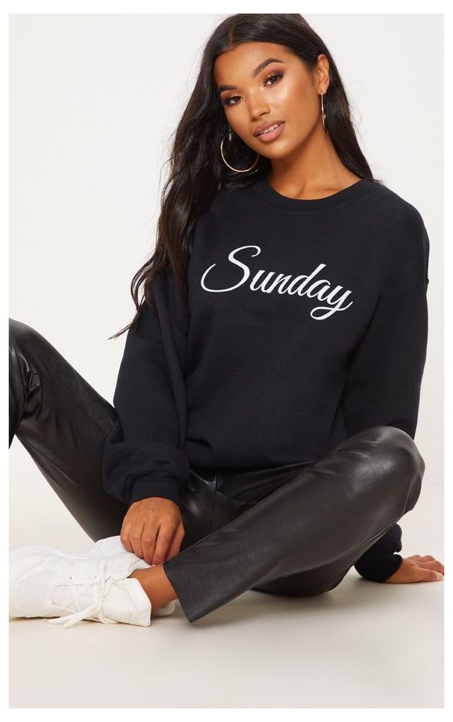 Black Sunday Slogan Sweatshirt, Black