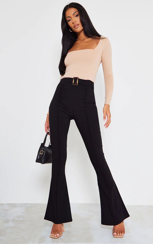 Tall Black Fitted Woven Skinny Flares