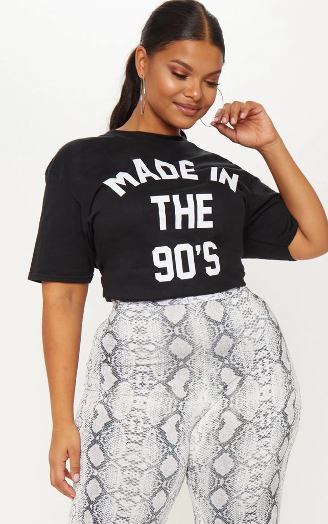 Plus Black Made In The 90's T Shirt, Black