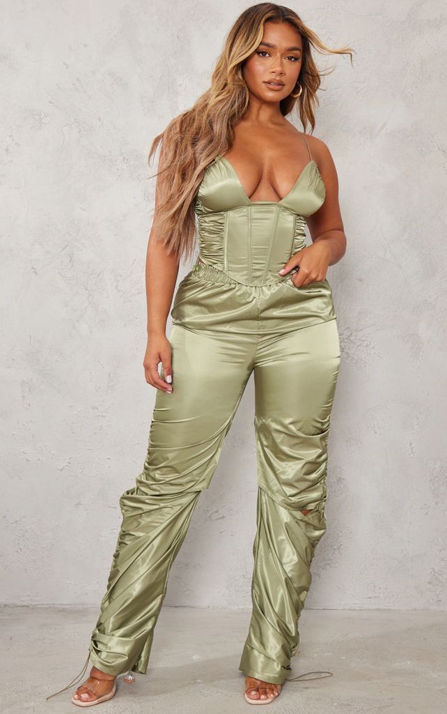 Shape Sage Green Shell Toggle Ruched Joggers