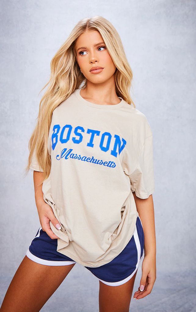 Stone Boston Oversized T Shirt, White