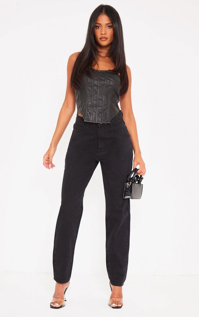 Tall Black Mom Jeans, Black