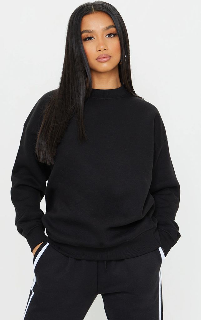 Petite Black Ultimate Basic Oversized Sweatshirt, Black