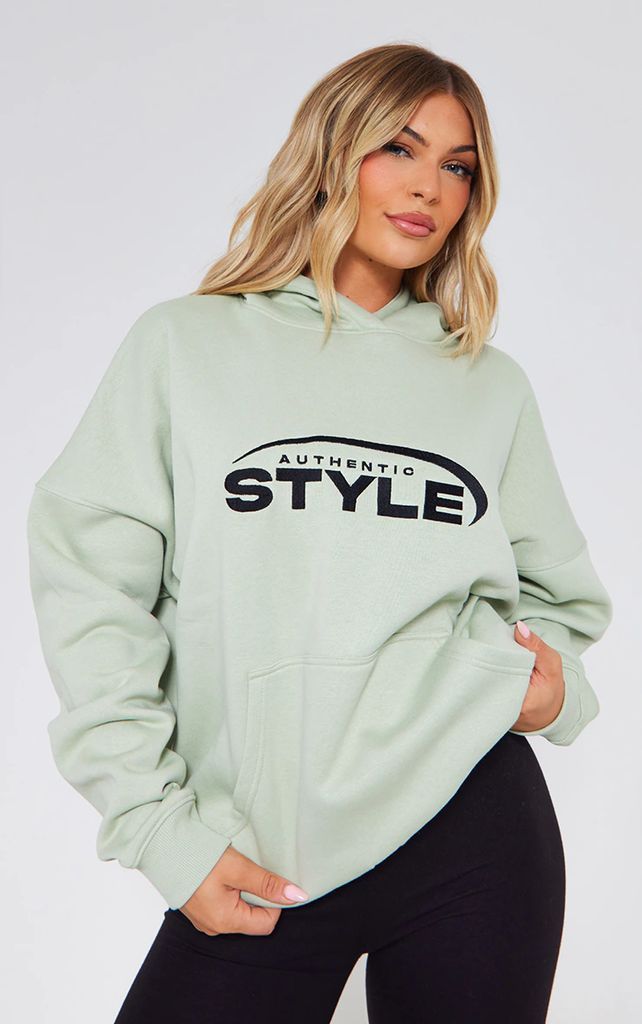 Sage Authentic Style Oversized Hoodie, Sage