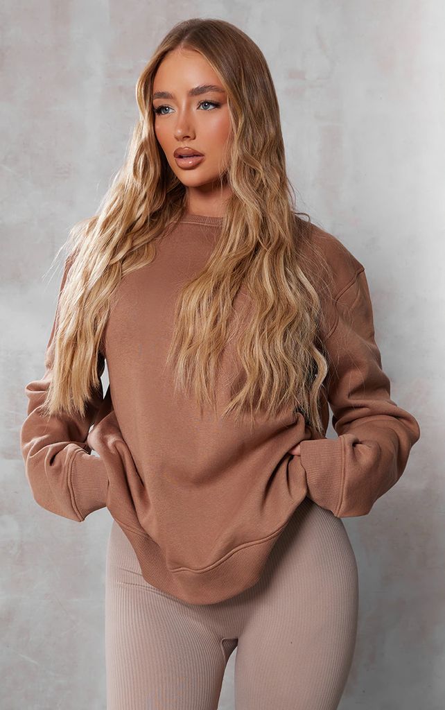 Brown Oversized Sweatshirt, Brown