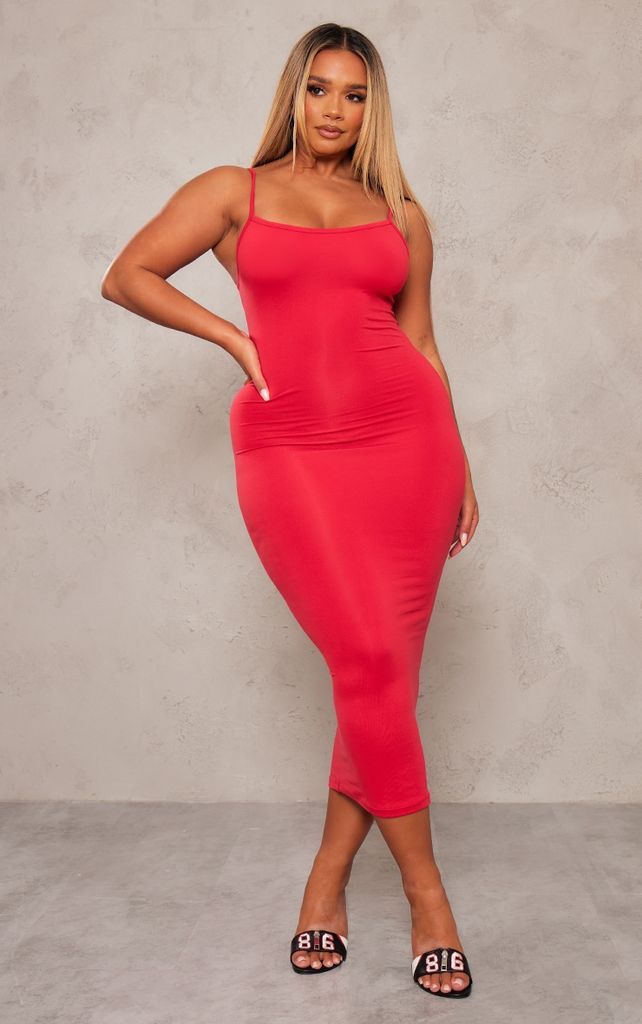 Shape Red Soft Sculpted Maxi Dress, Red