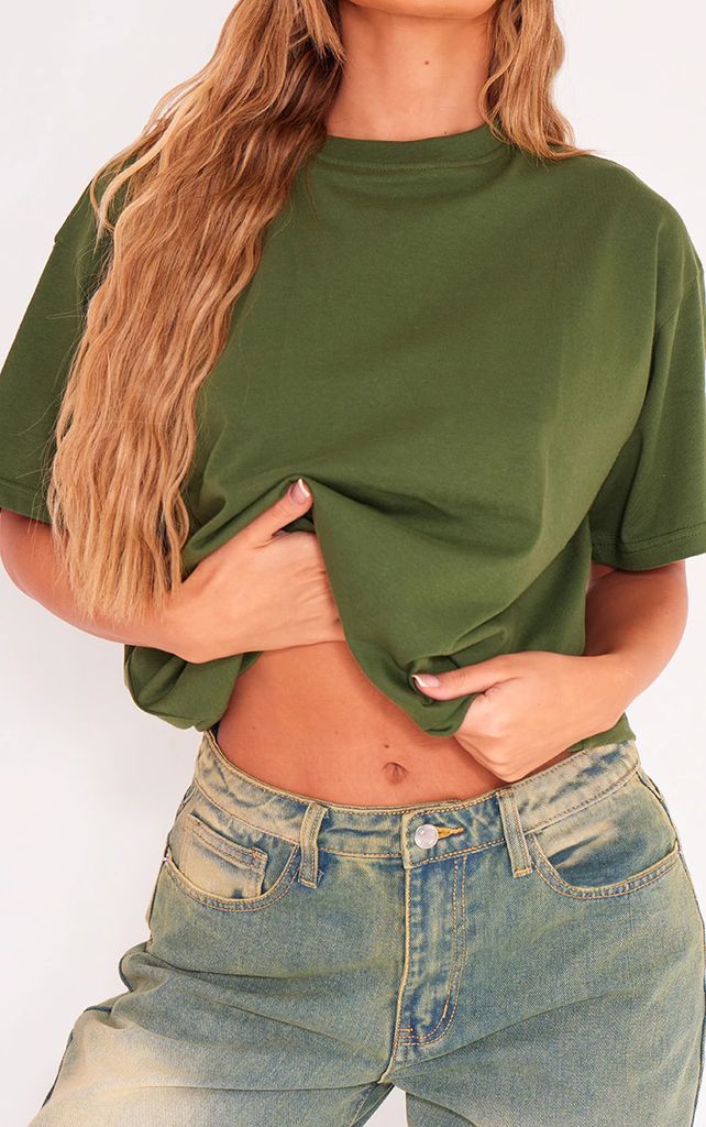 Forest Green Boxy Oversized T Shirt, Forest Green