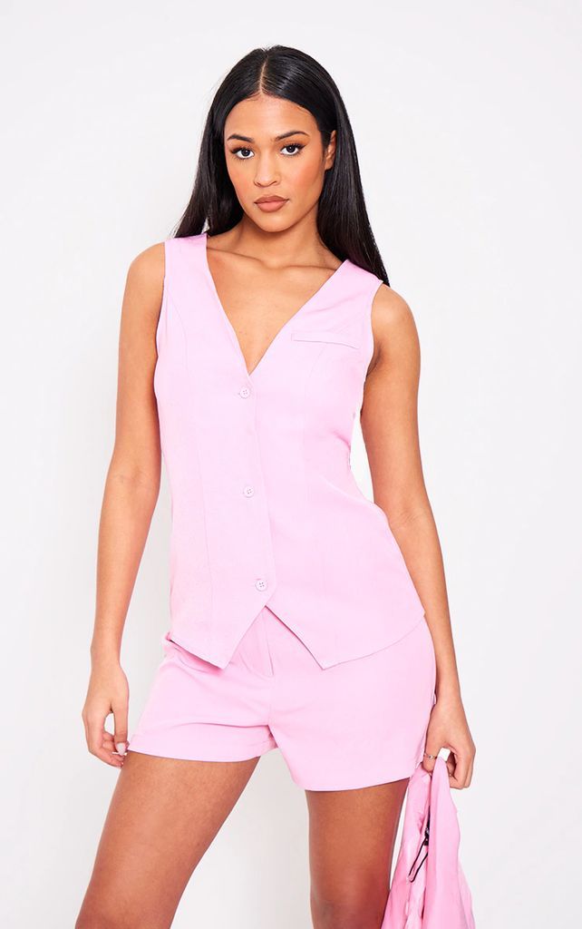 Tall Baby Pink Button Up Waistcoat, Pink