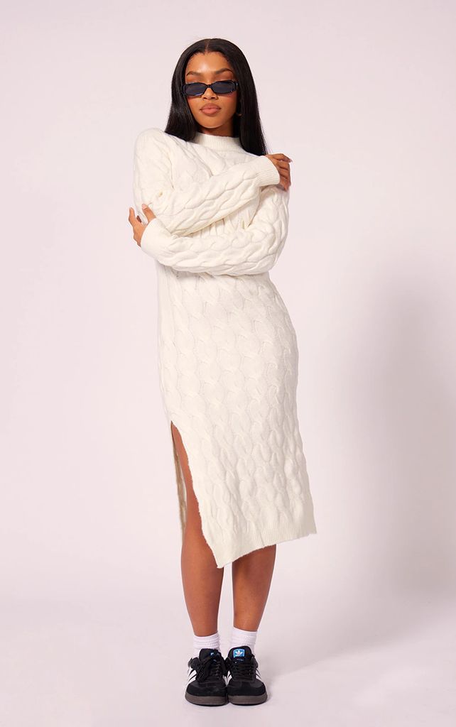White Knit Maxi Dress, White
