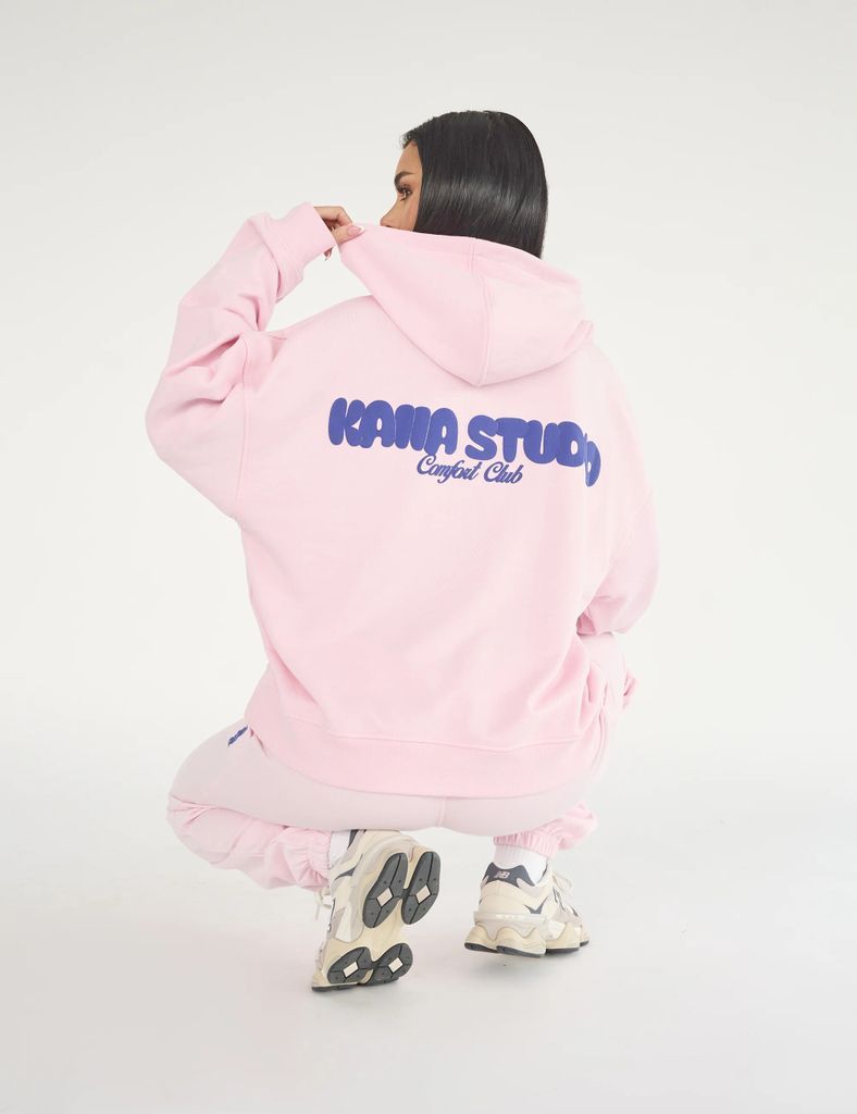 Kaiia Studio Bubble Logo Oversized Hoodie Baby Pink & Blue