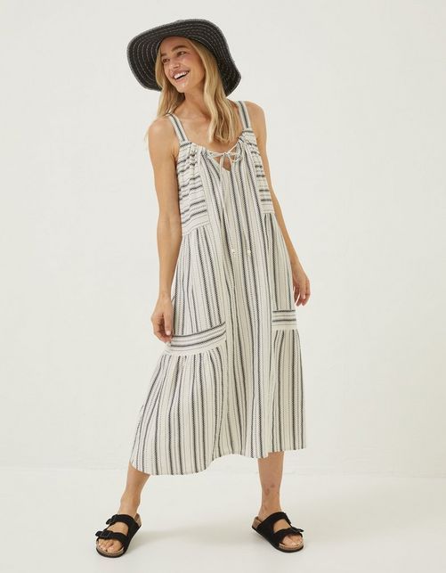 Beach Wear Tulum Stripe Midi Dress