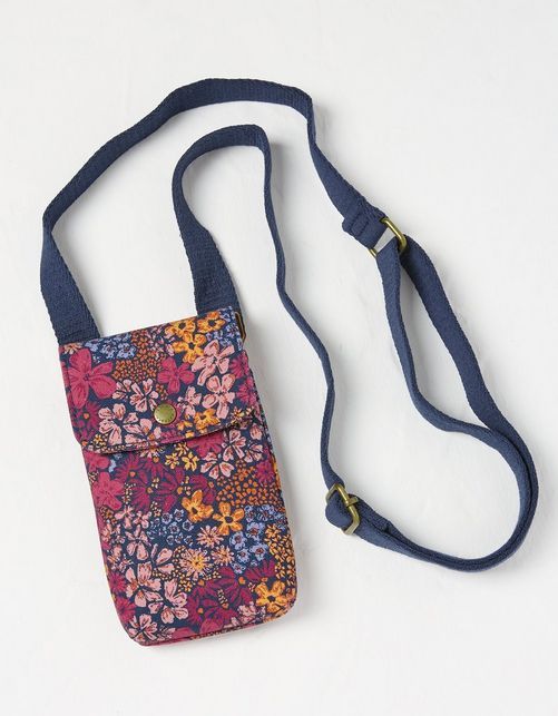 Floral Canvas Phone Bag