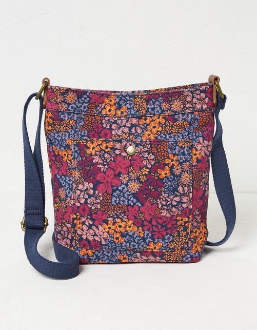 Floral Mini Crossbody Canvas Bag