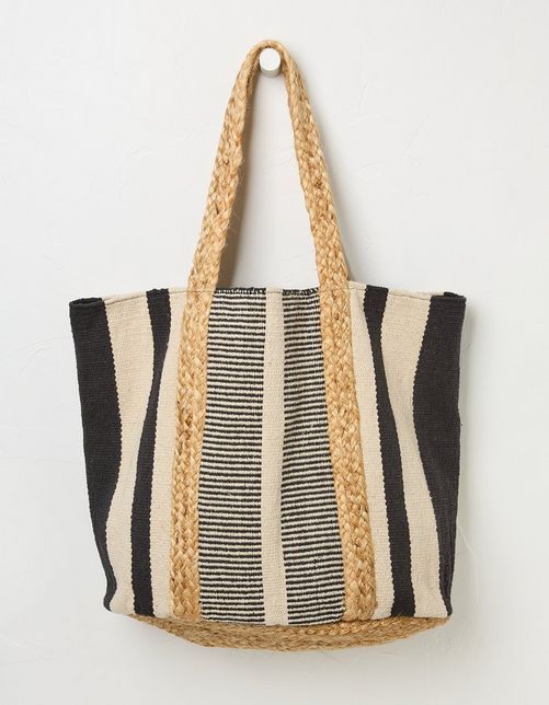 Naomi Stripe Woven Beach Bag