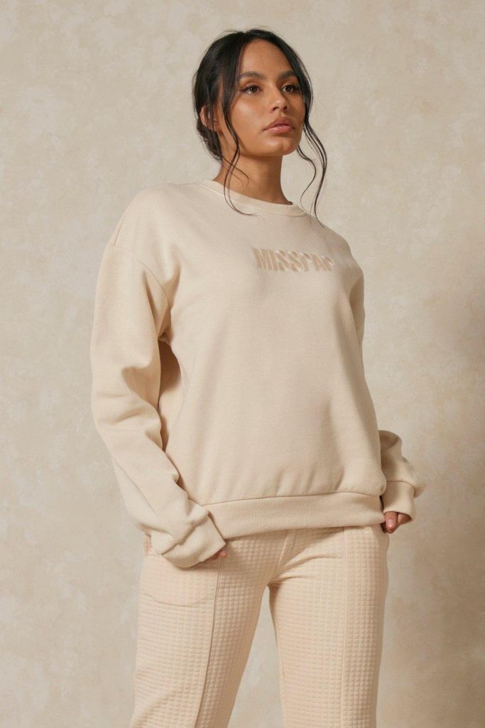 Womens MISSPAP Embroidered Oversized jumper - butter - S, Butter