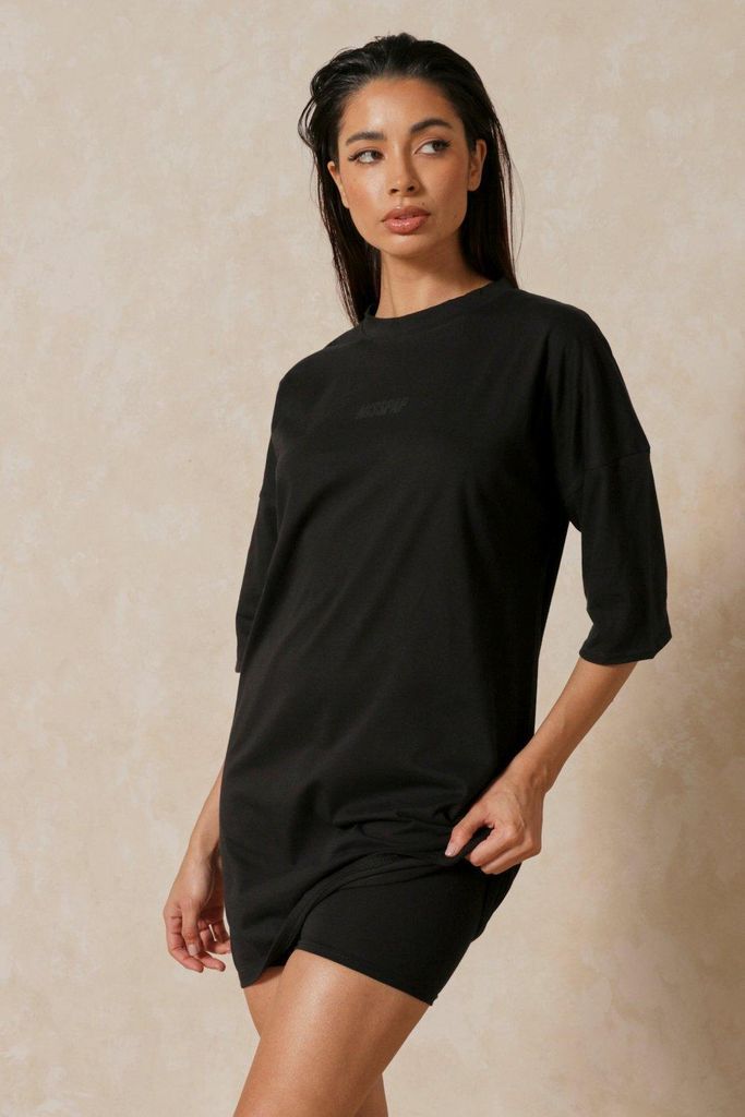 Womens Missapap Oversized T Shirt & Shorts Co-ord - black - 6, Black