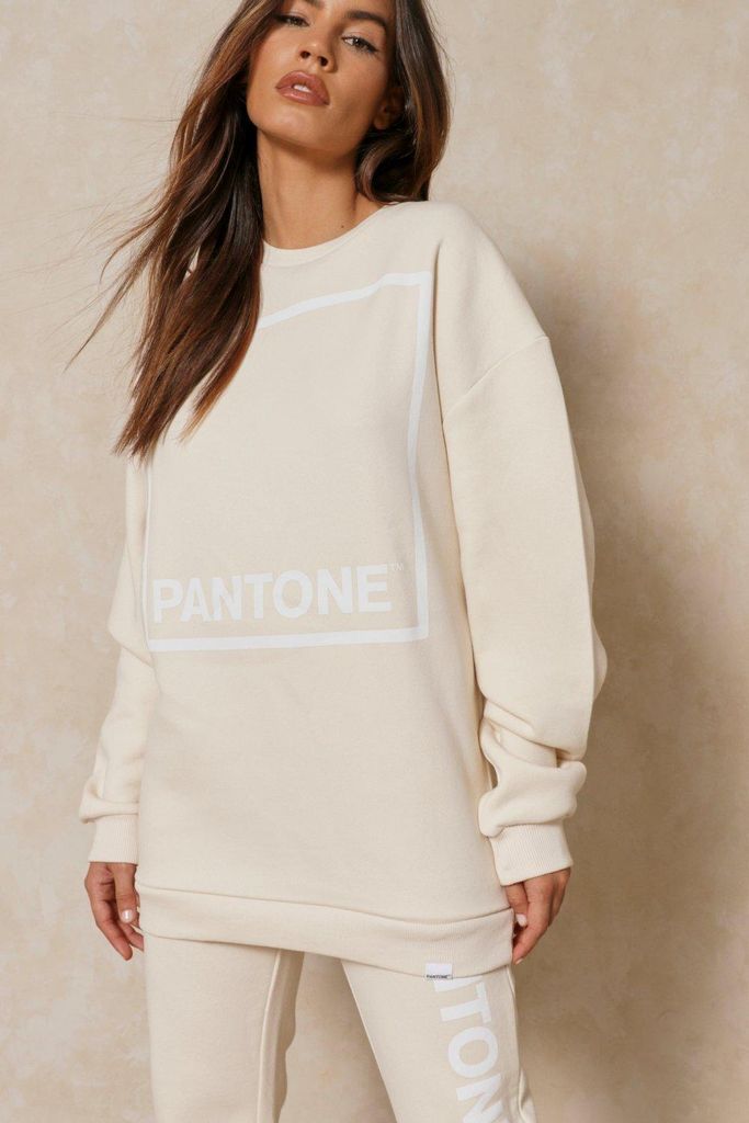 Womens Oversized Pantone Sweatshirt - off white - 6, Off White