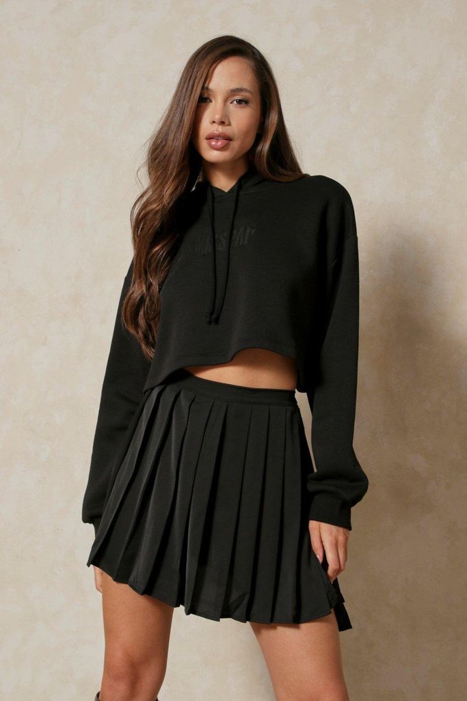 Womens Button Detail Tennis Skirt - black - 6, Black