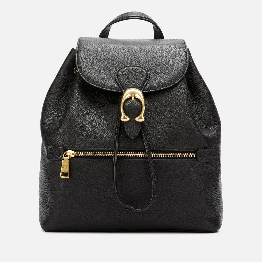 Women's Polished Pebble Leather Evie Backpack - Black