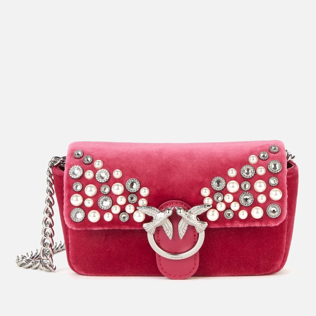 Women's Love Tiny Full Pearls Bag - Fuschia