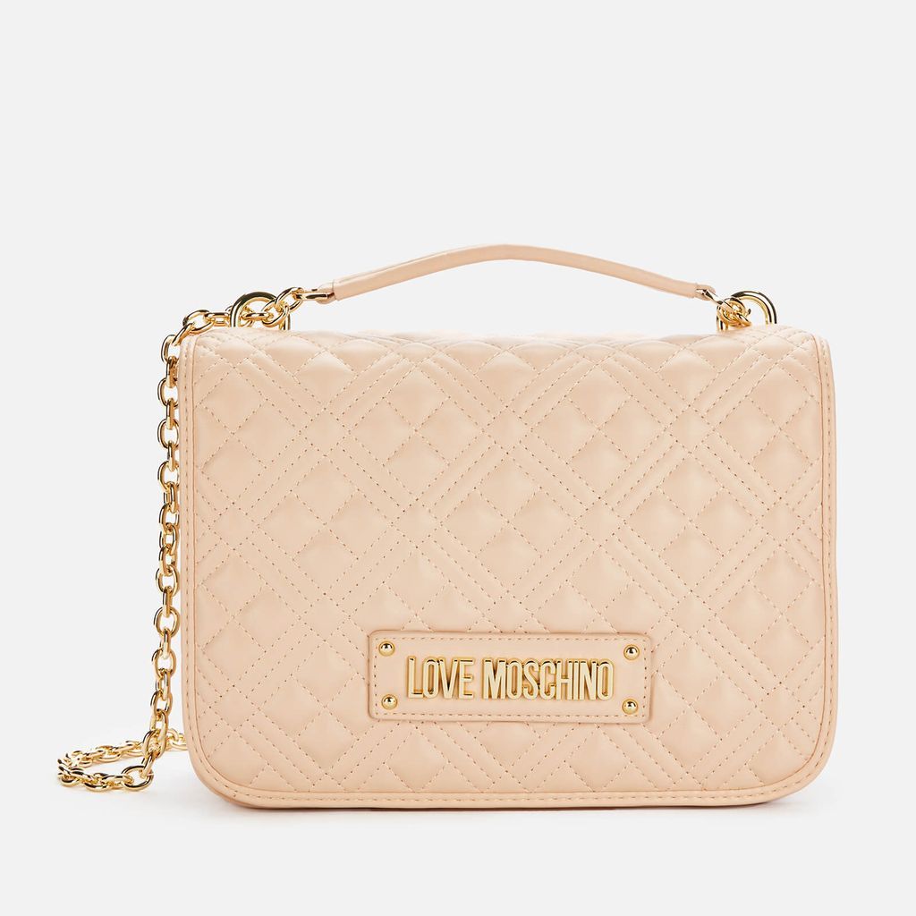 Women's Classic Quilted Shoulder Bag - Nude