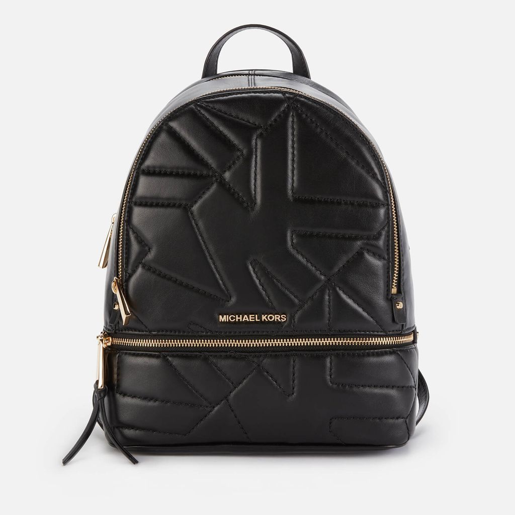 Women's Rhea Backpack Quilted Logo - Black