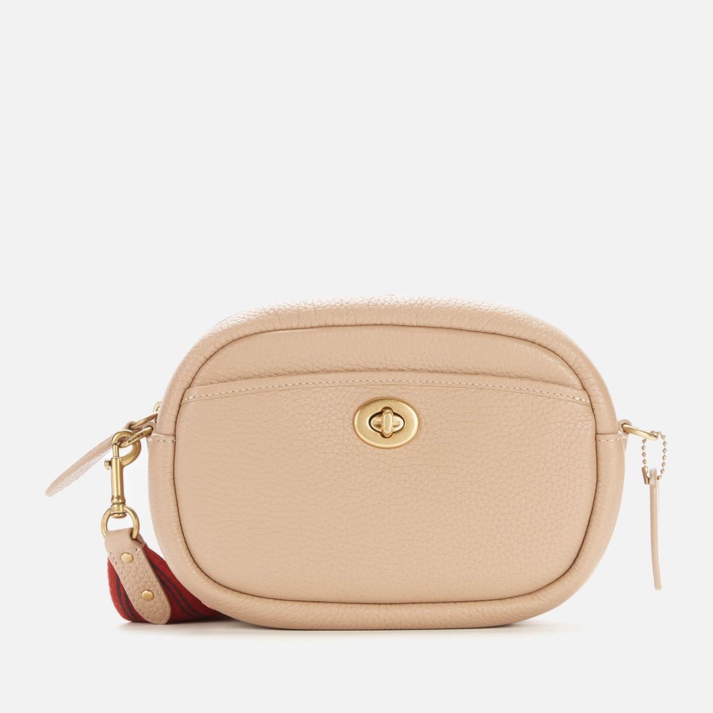 Women's Soft Pebble Leather Camera Bag - Taupe