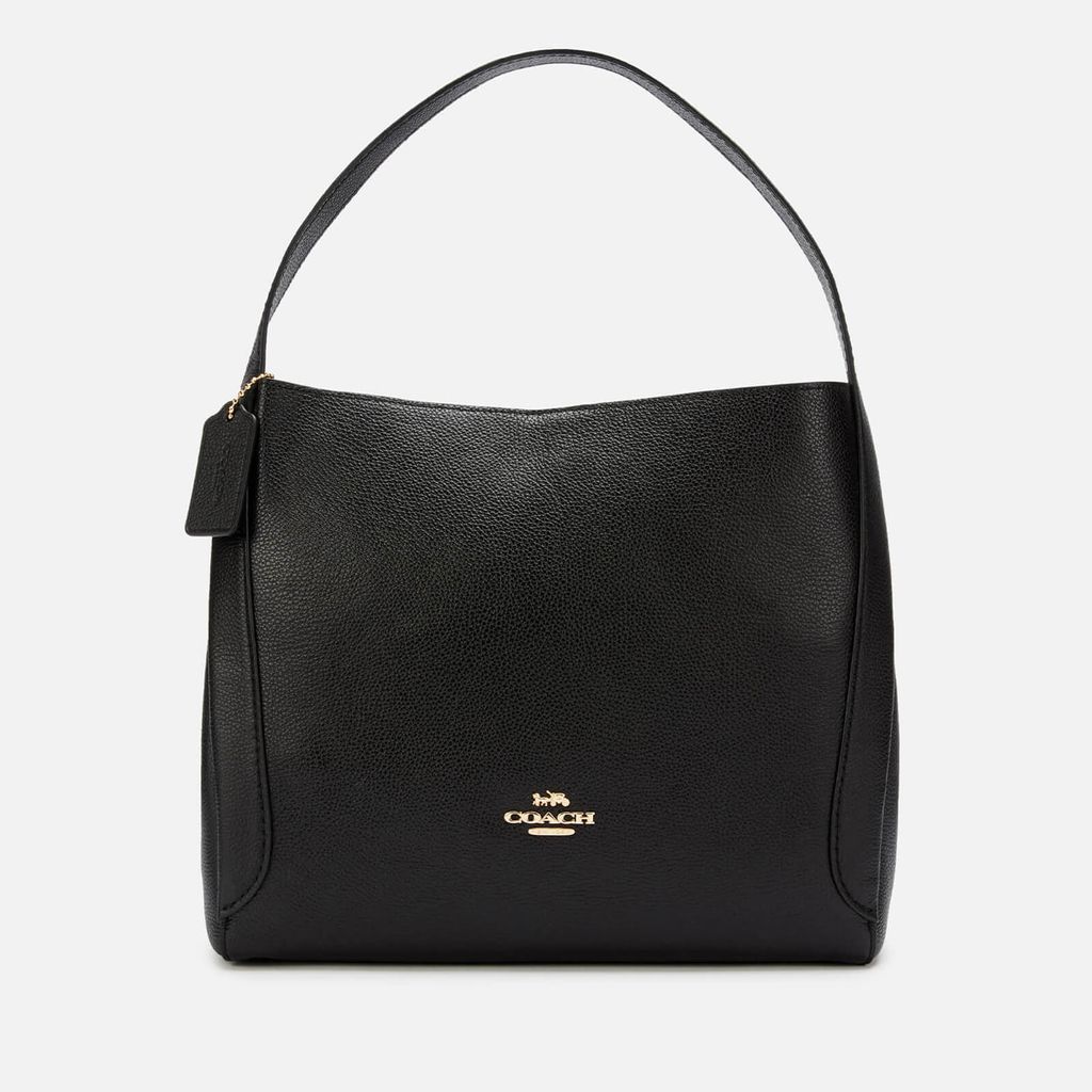 Women's Polished Pebble Leather Hadley Hobo Bag - Black