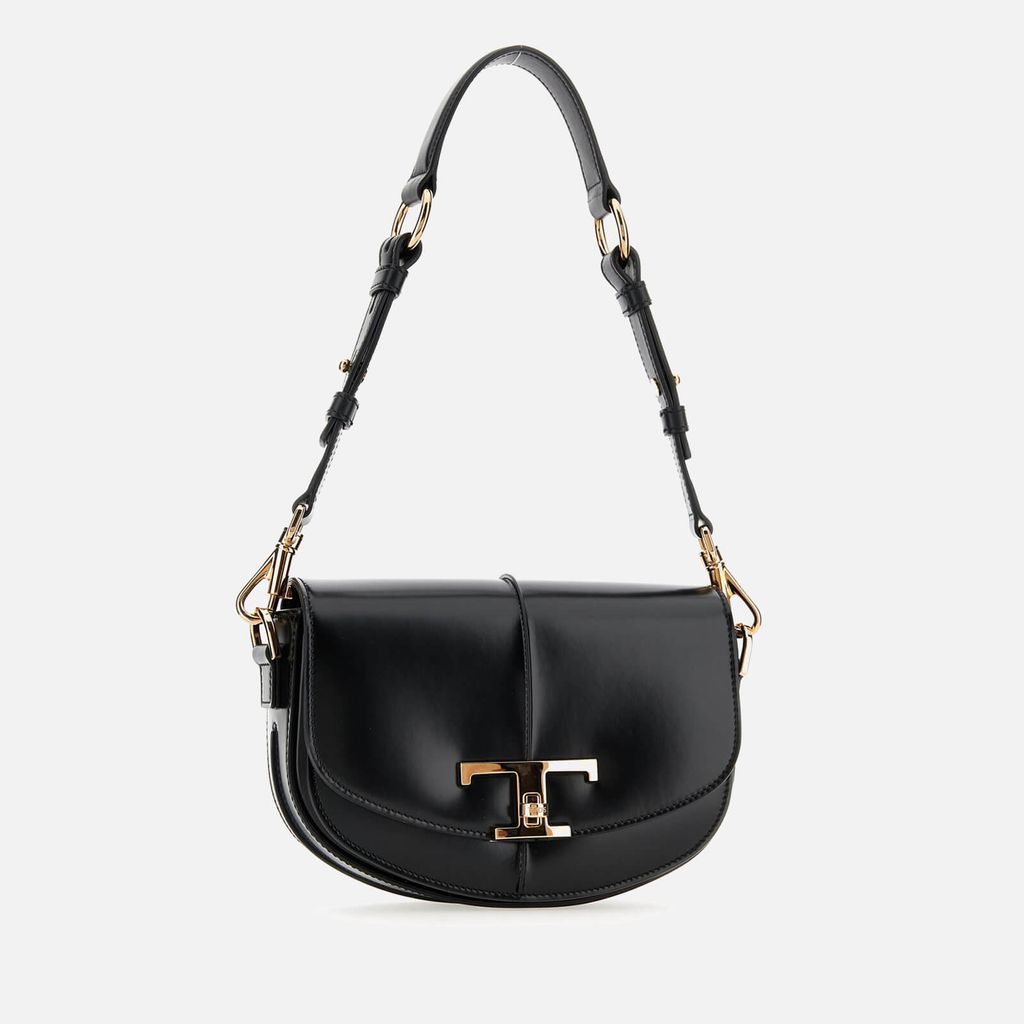 T Mini Patent-Leather Shoulder Bag