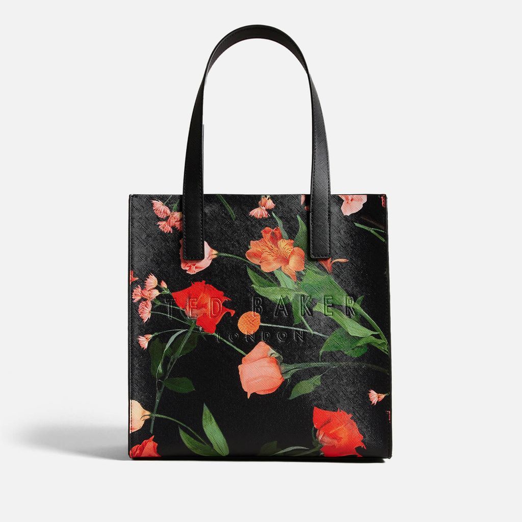 Fleucon Floral-Print Faux Leather Tote Bag