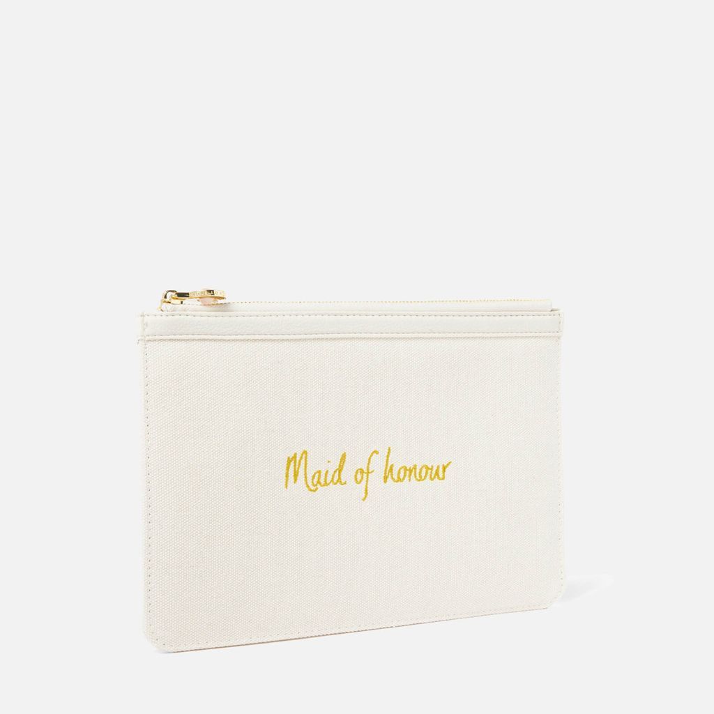Bridal Embroidered Maid of Honour Canvas Pouch