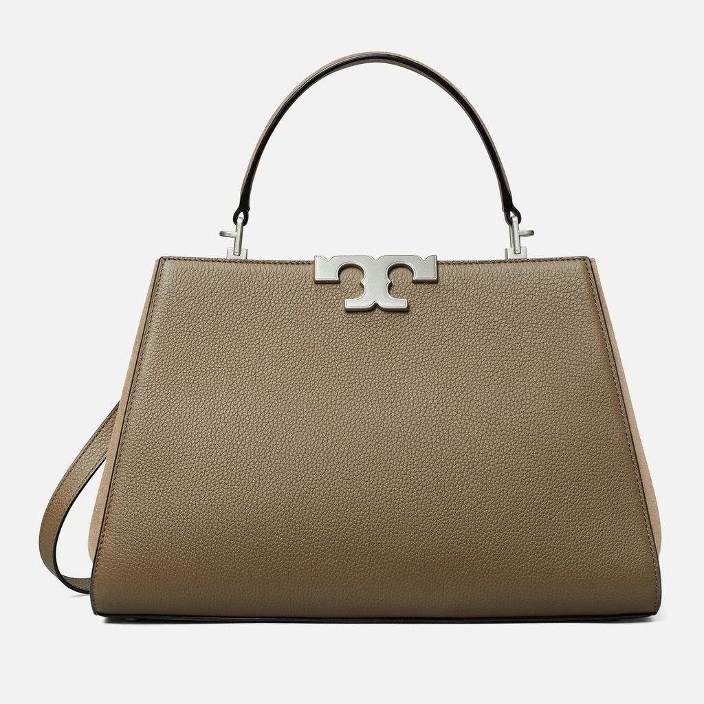 Eleanor Pebble-Grain Leather Satchel Bag