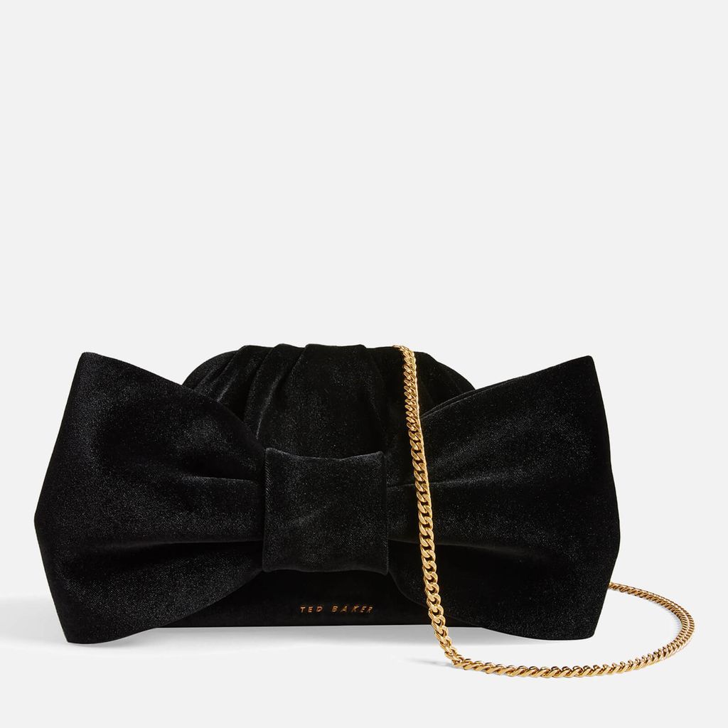 Niasie Bow Velvet Clutch Bag