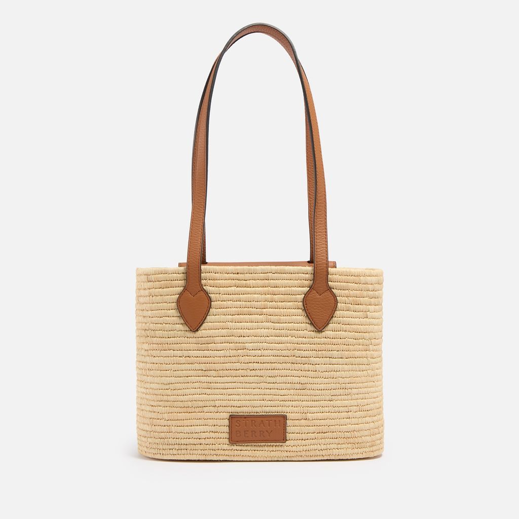 The Strathberry Raffia and Leather Basket Bag
