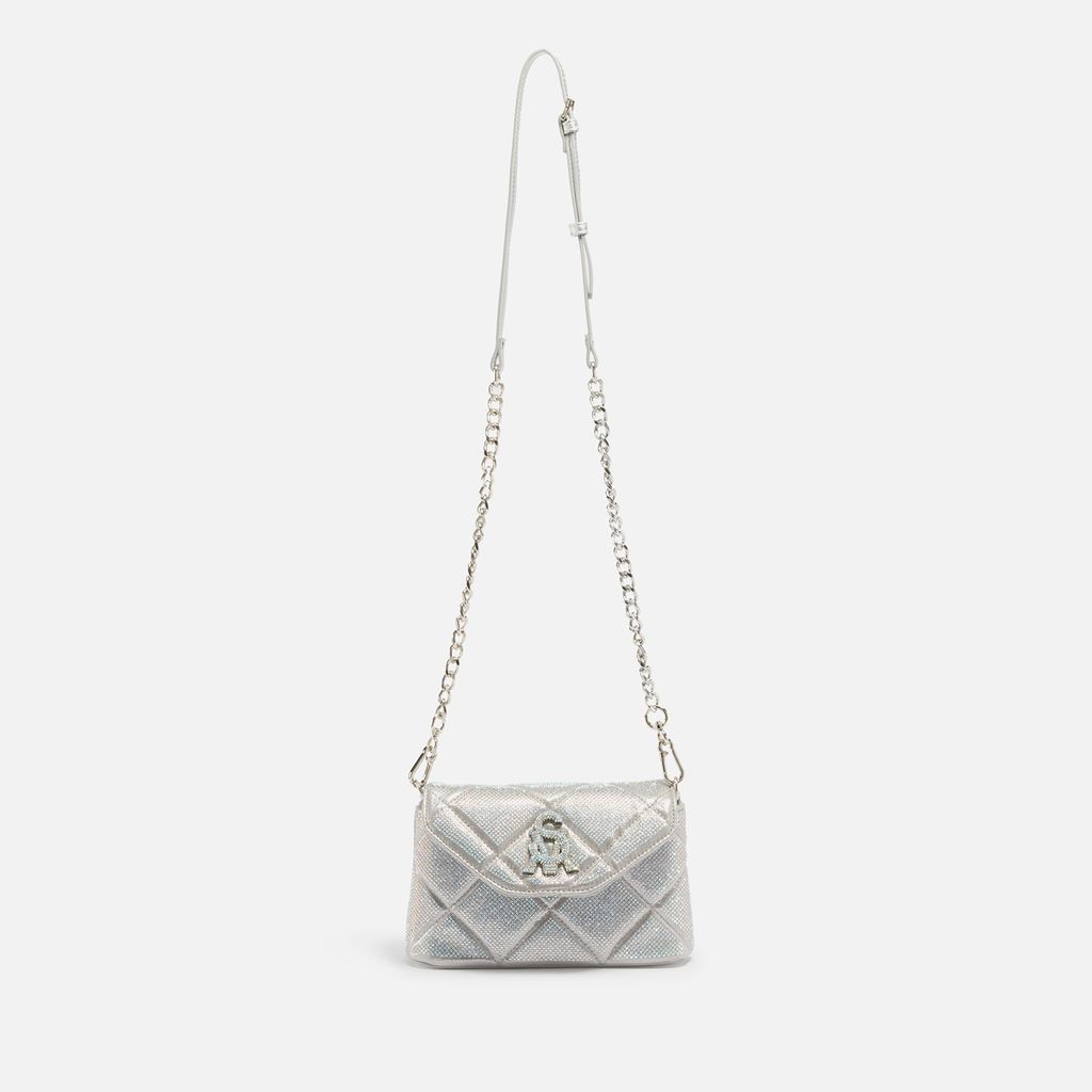 BDIVINE Metallic Embellished Lurex Quilted Bag