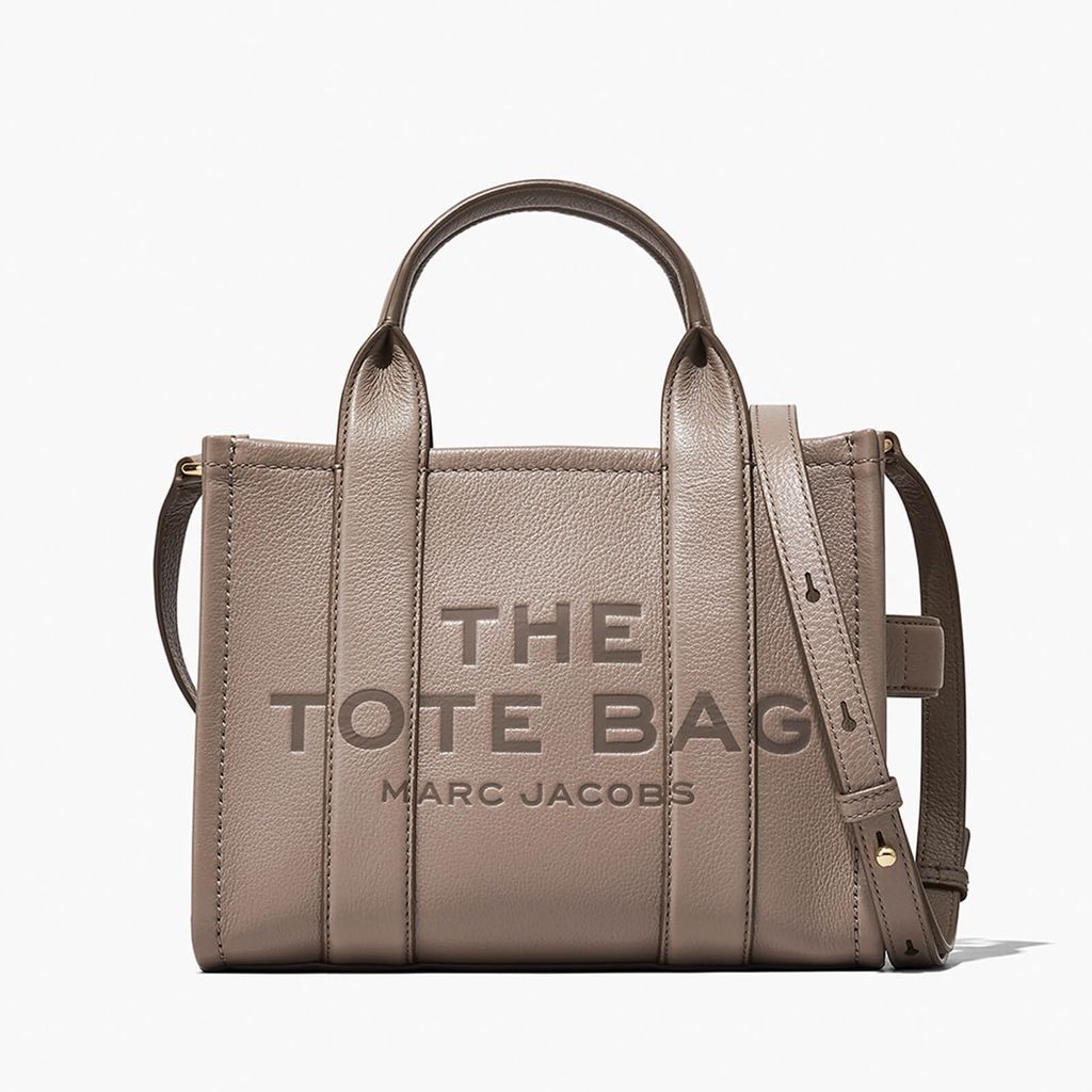 Women's The Small Leather Tote Bag - Cement