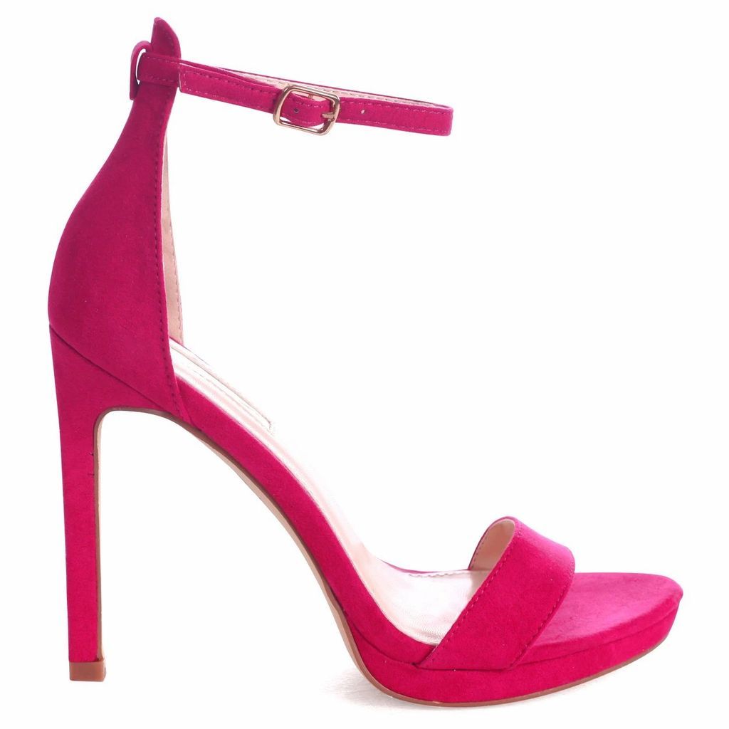 GABRIELLA - Fuchsia Suede Barely There Stiletto Heel With Slight Platform