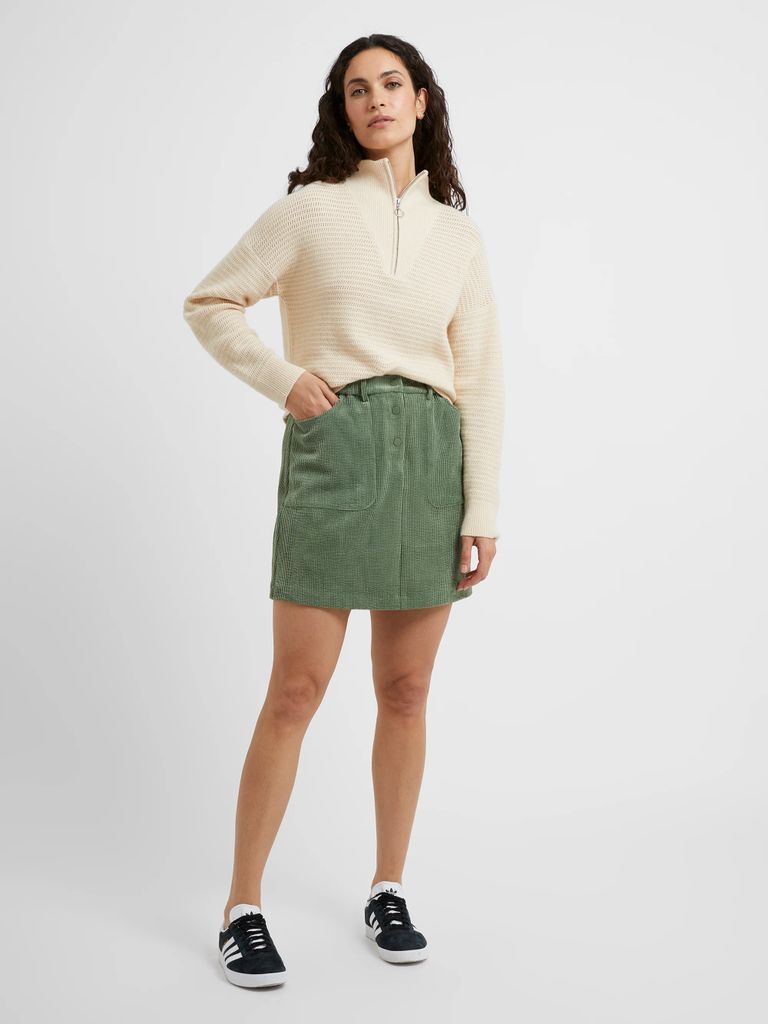 Winter Cord Mini Skirt Artichoke