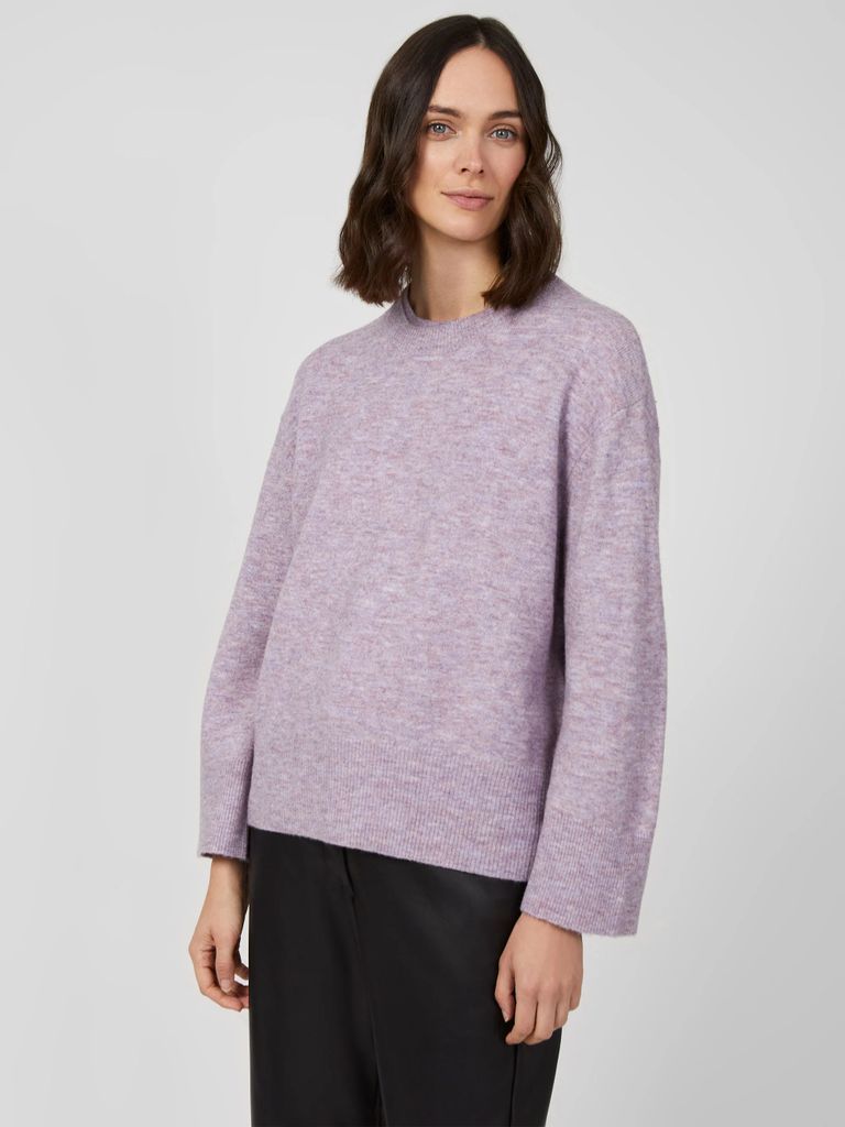 Carice Recycled Knit Crew Neck Jumper Lavender Marl