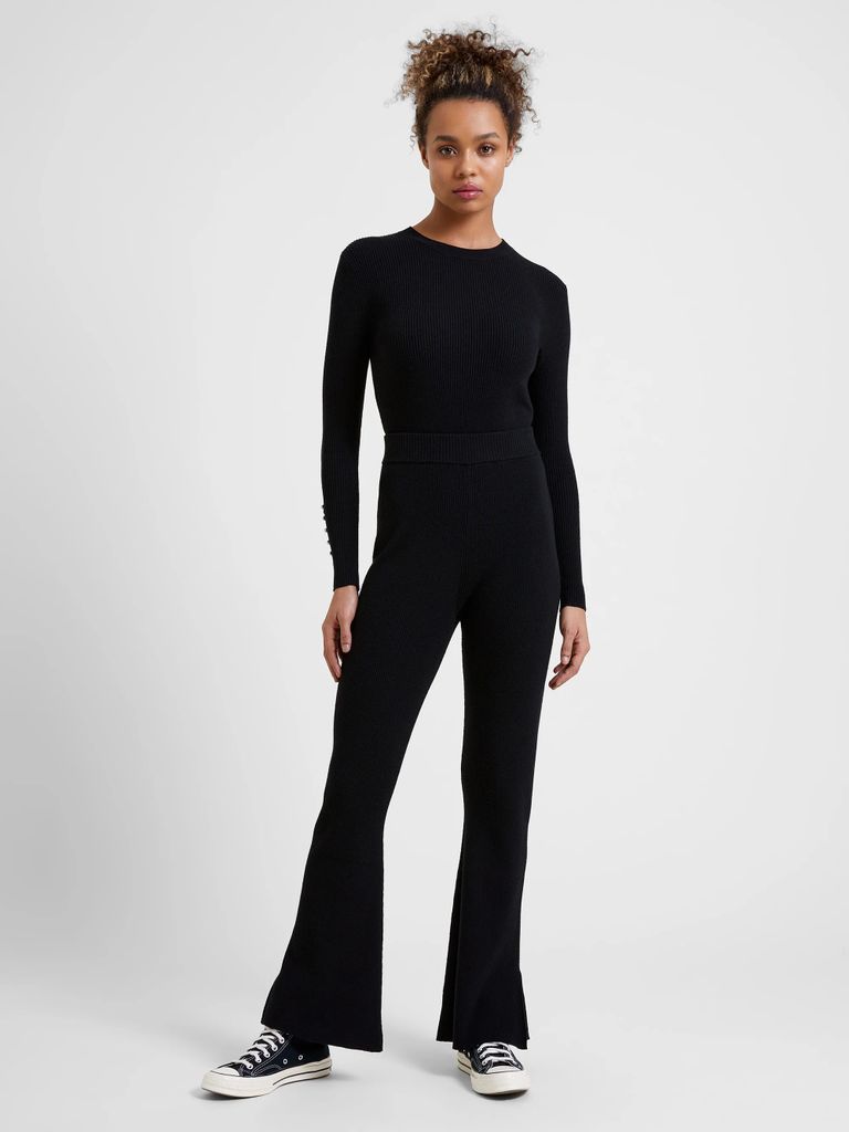 Ensley Knit High Waisted Trousers Black